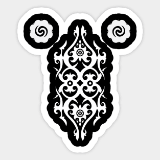 Double sided Borneo print Sticker